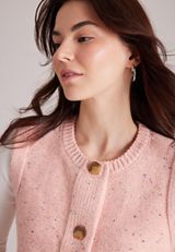 Speckled Button Front Sweater Vest, C9095, small