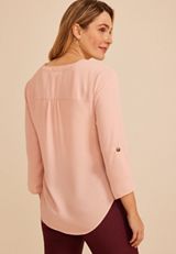 Atwood 3/4 Sleeve Popover Blouse, C5623, small