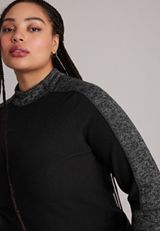 Plus Size 24/7 Sweater Mix Mock Neck Top, C106, small