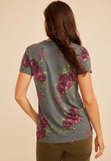 24/7 Kennedy Floral Crew Neck Tee, C9503, small