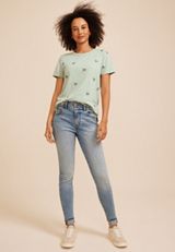 24/7 Dawson Candy Cane Embroidered Crew Neck Tee, C1774, small