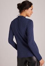Studio Y Studded Mock Neck Top, C9679, small