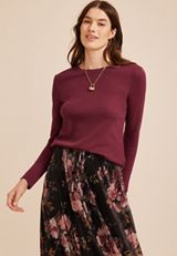24/7 Ada Ribbed Long Sleeve Tee, C7923, small