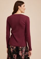24/7 Ada Ribbed Long Sleeve Tee, C7923, small