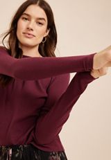 24/7 Ada Ribbed Long Sleeve Tee, C7923, small