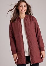 Long Puffer Bomber Jacket, C5221, small