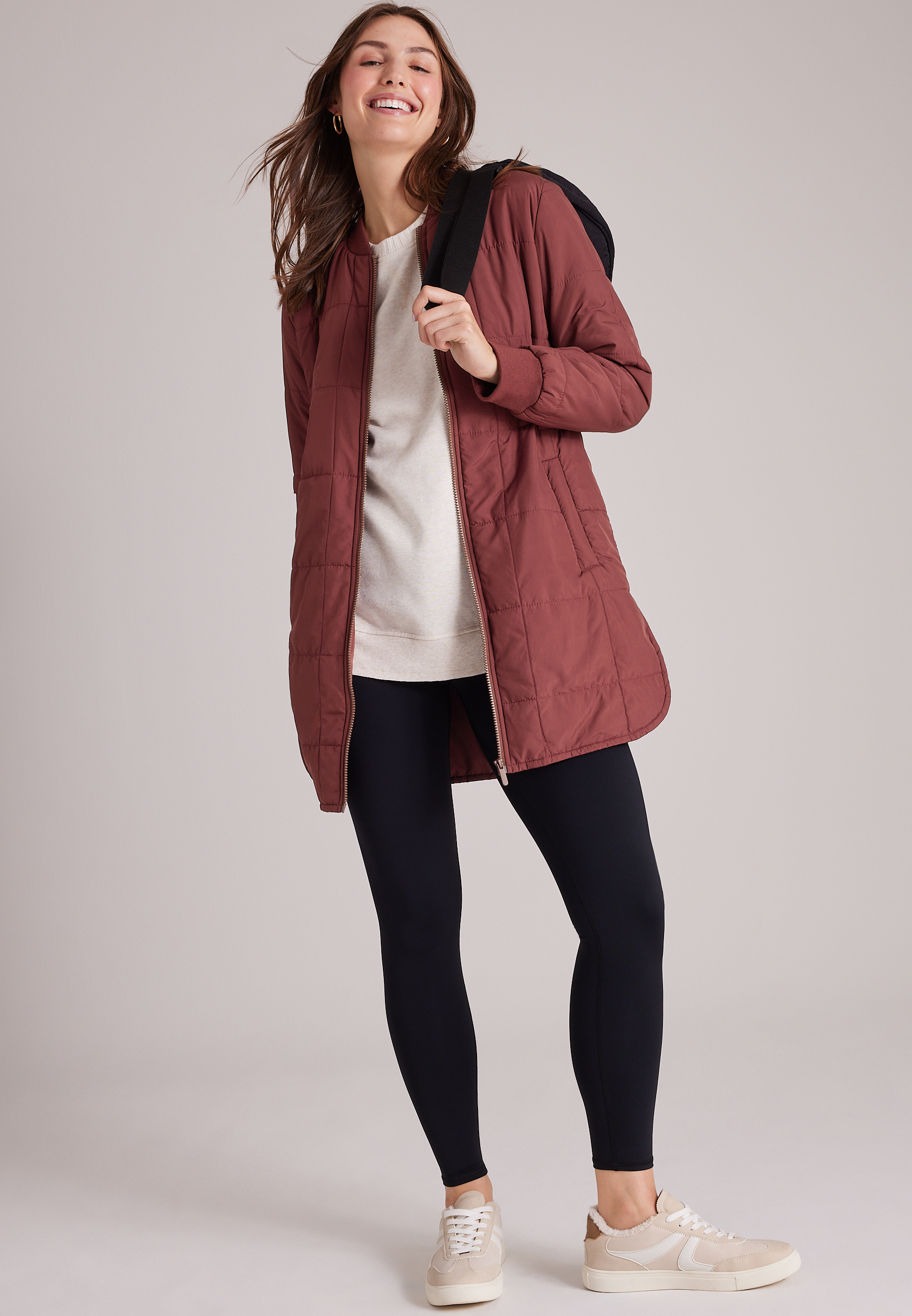 Long Puffer Bomber Jacket, C5221, large