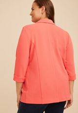 Plus Size Versa 3/4 Sleeve Open Front Blazer, C2011, small