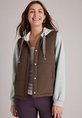 Quilted Twofer Hooded Jacket, C3681, small