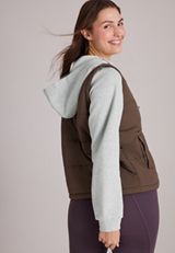 Quilted Twofer Hooded Jacket, C3681, small
