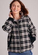 Plaid Puffer Jacket, C1756, small