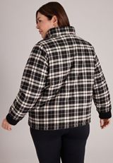 Plus Size Plaid Puffer Jacket, C1756, small