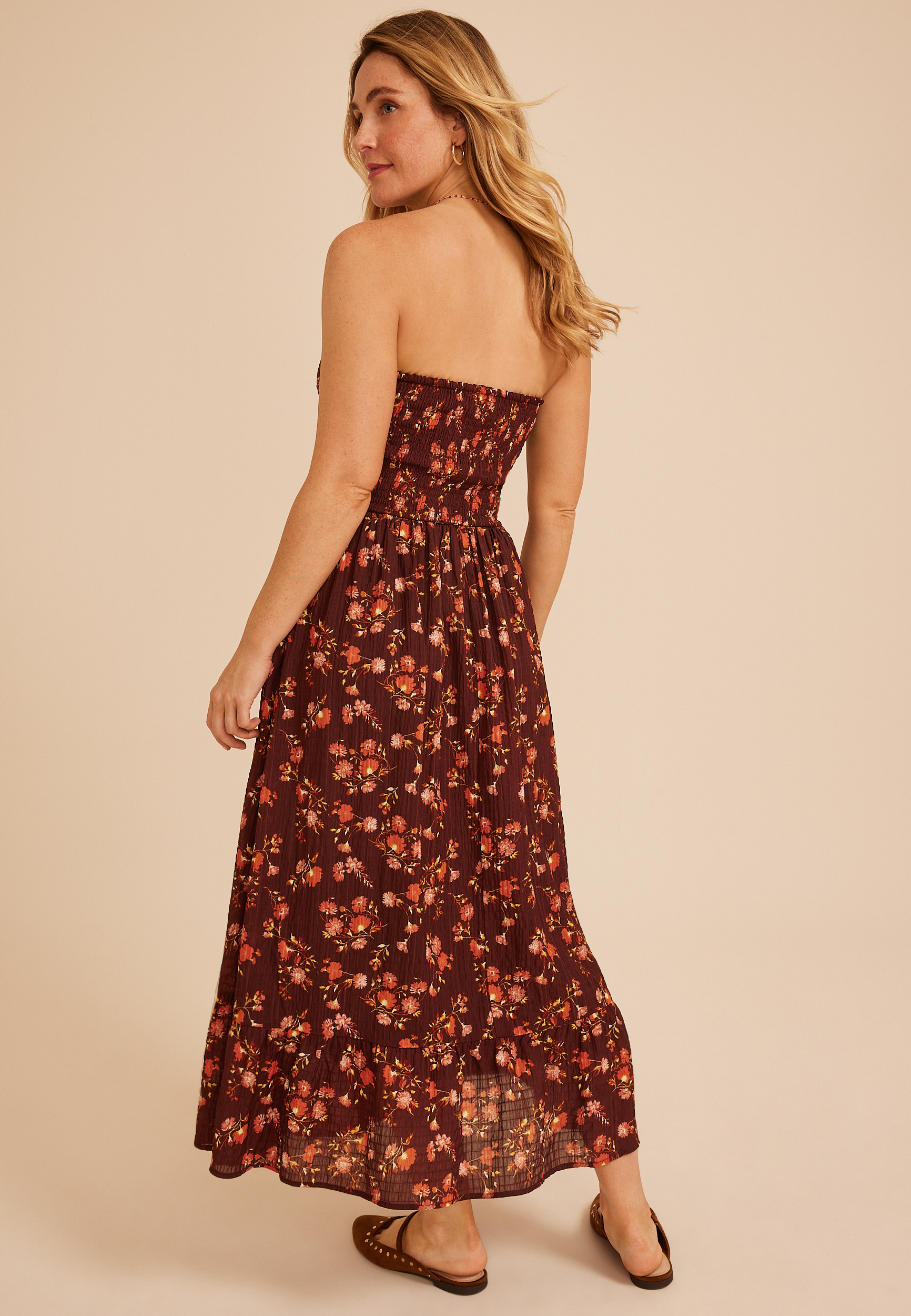 Band Of The Free Floral Strapless Midi Dress, C4695, large