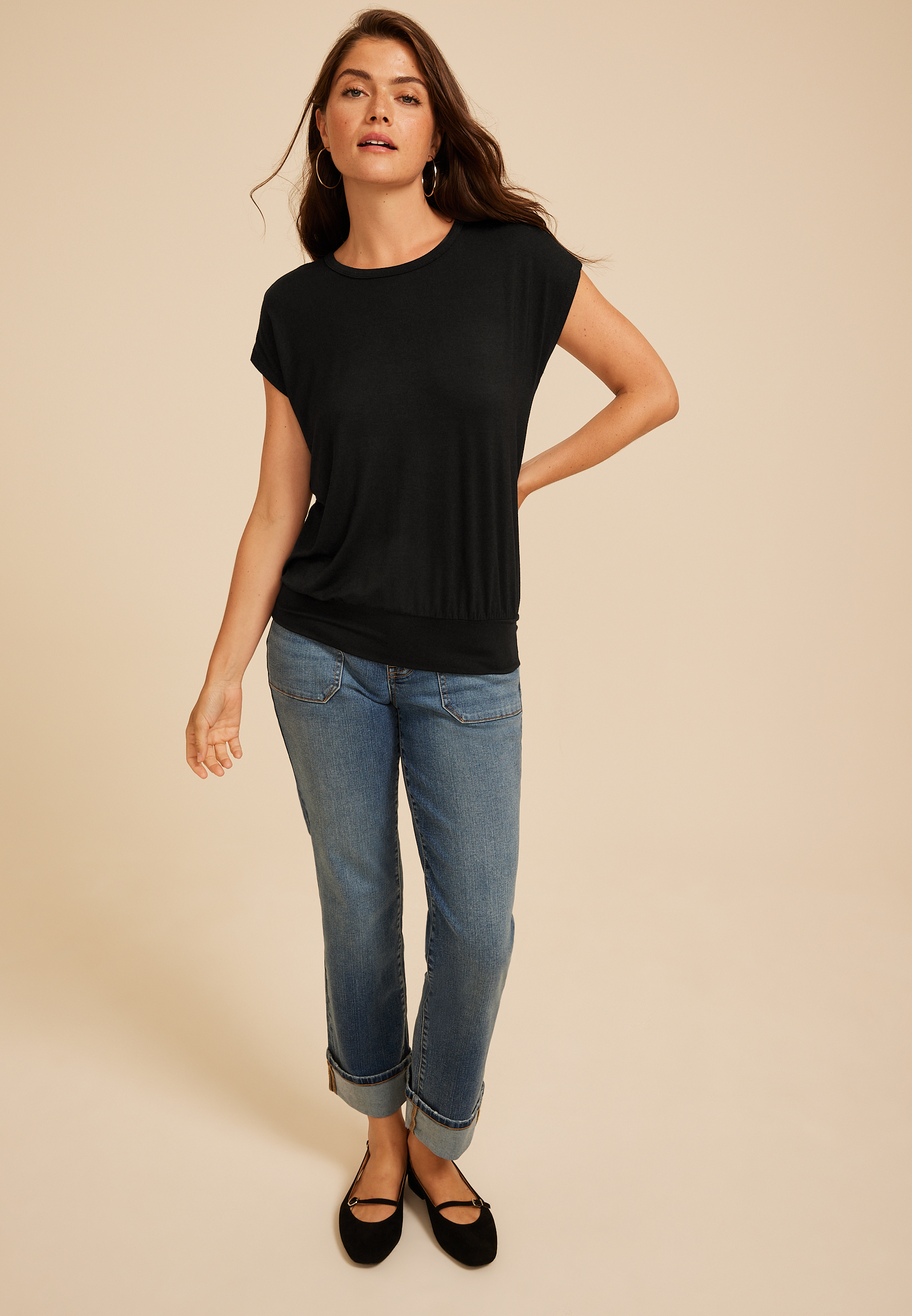 24/7 Short Sleeve Banded Hem Tee