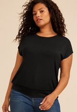 Plus Size 24/7 Short Sleeve Banded Hem Tee, C106, small