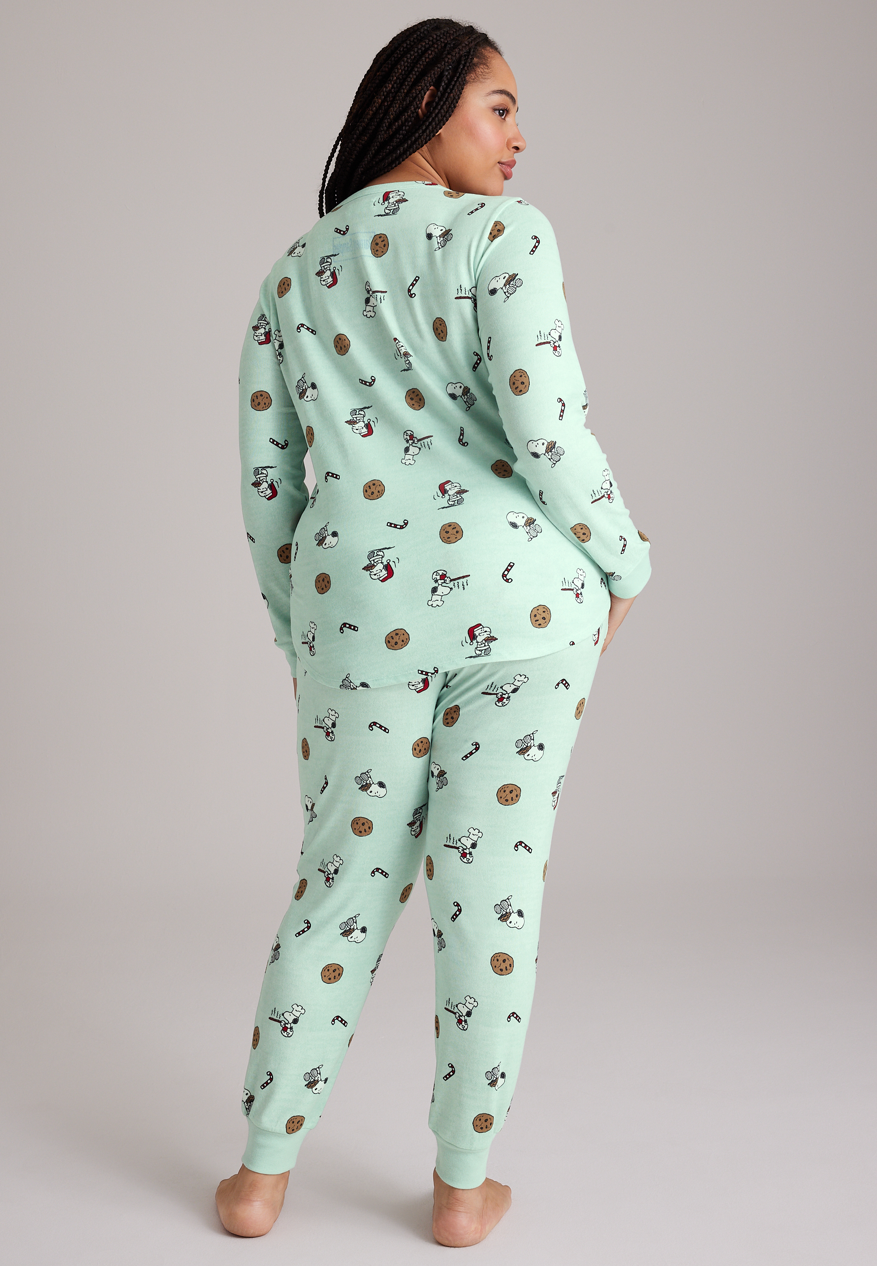 Plus Size Snoopy Holiday Hacci Pajama Set, C5208, large