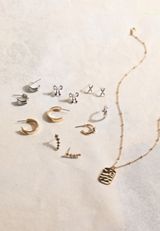 7 Days Of Jewelry Mixed Metal Necklace And Earring Gift Set, C1524, small