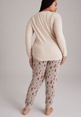 Plus Size Festive Dogs Hacci Jogger Pajama Set, C5222, small