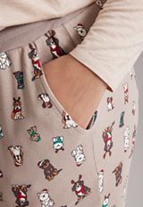 Plus Size Festive Dogs Hacci Jogger Pajama Set, C5222, small