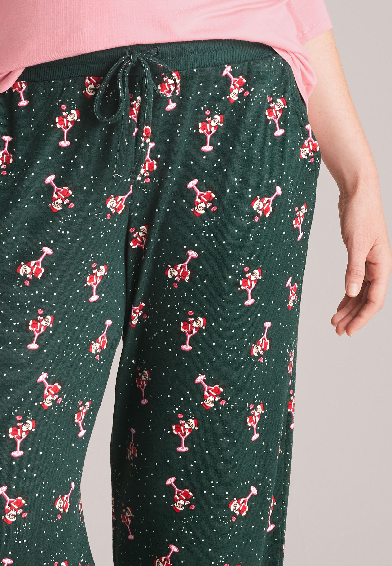Dreaming Of Christmas Santa Hacci Wide Leg Pajama Set, C5273, large