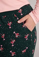 Plus Size Dreaming Of Christmas Santa Hacci Wide Leg Pajama Set, C5273, small