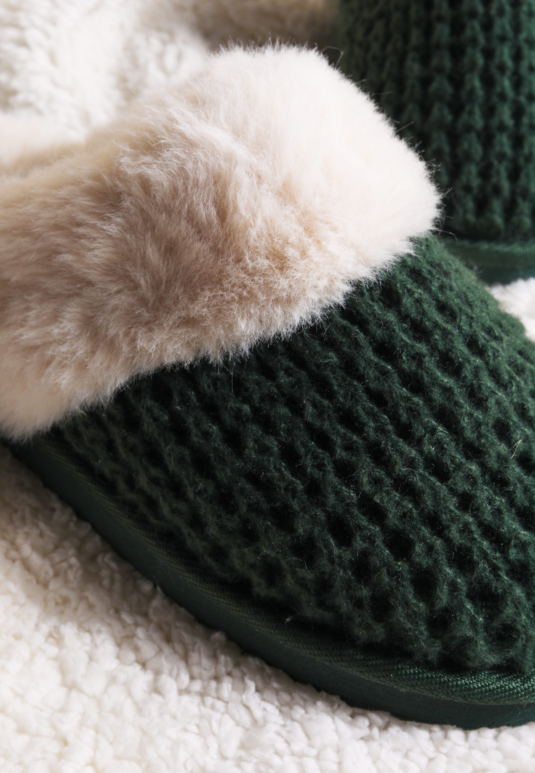 Waffle Knit Slippers, C7147, large