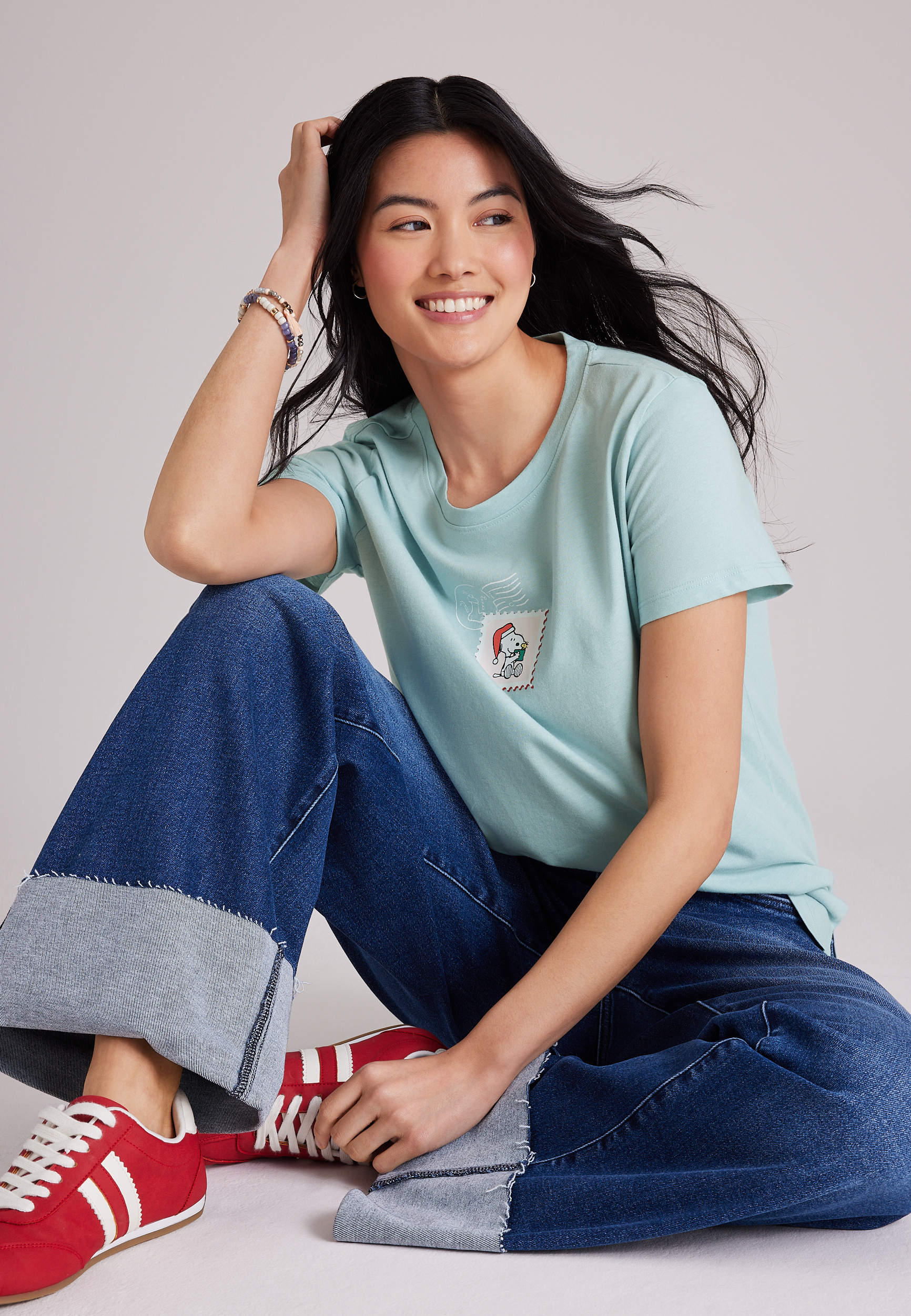 Peanuts Holiday Postage Stamp Classic Fit Graphic Tee, C5784, large