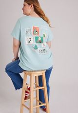 Plus Size Peanuts Holiday Postage Stamp Classic Fit Graphic Tee, C5784, small