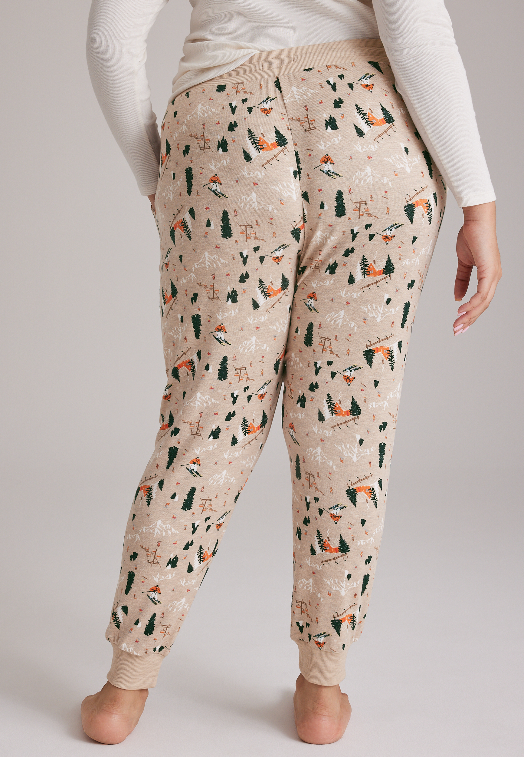 Plus Size Winter Lodge Hacci Jogger Pajama Pants, C4813, large