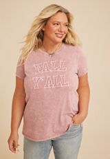 Plus Size Fall Y'All Graphic Tee, C1395, small