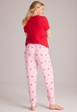 Pink Candy Cane Hacci Jogger Pajama Pants, C3828, small