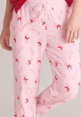 Pink Candy Cane Hacci Jogger Pajama Pants, C3828, small
