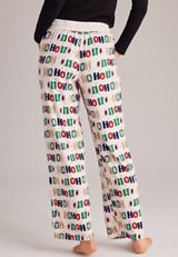 Plus Size Ho Ho Ho Hacci Wide Leg Pajama Pants, C5487, small