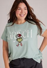 Plus Size The Grinch Holiday Classic Fit Graphic Tee, C6232, small