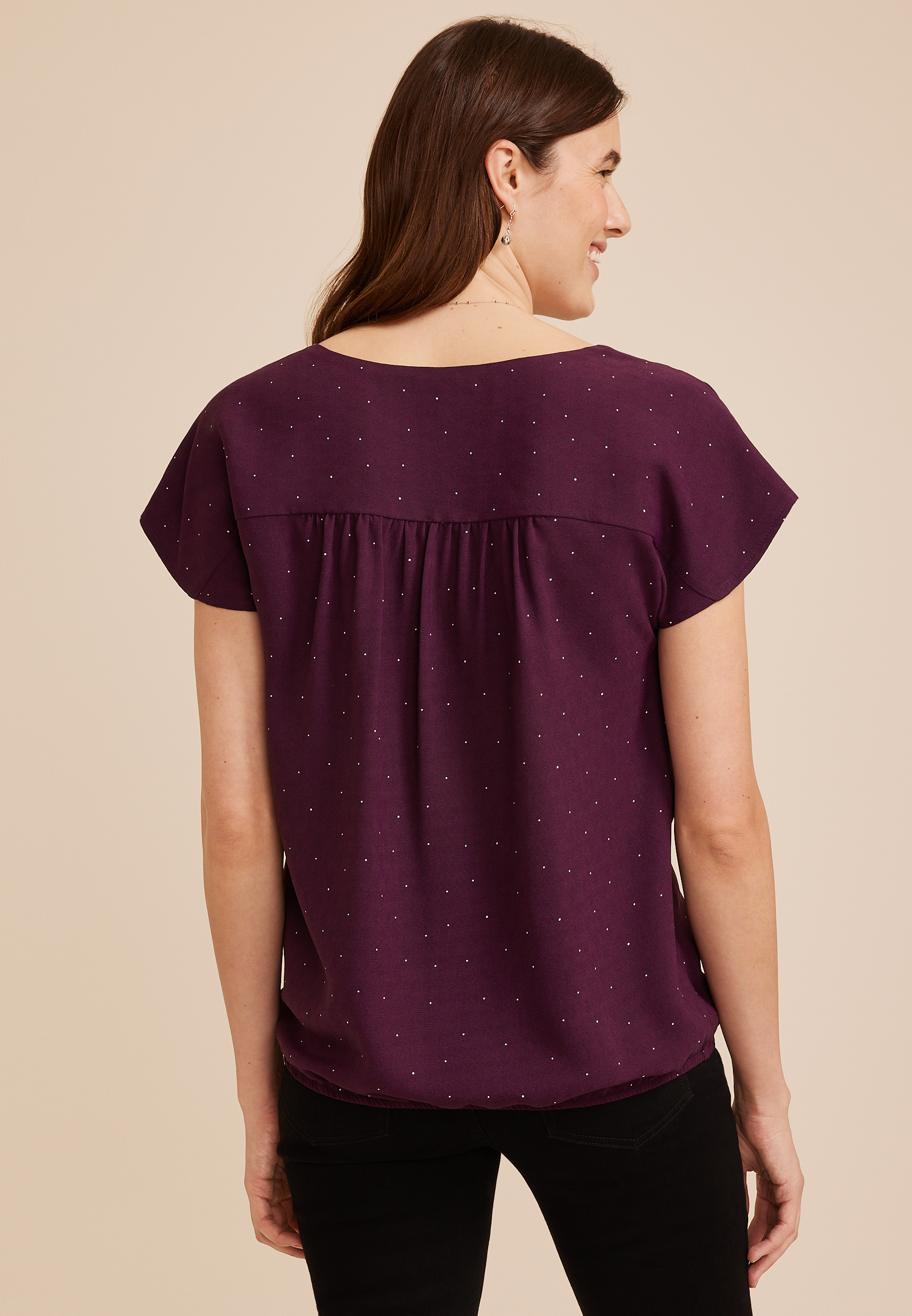 Polka Dot Dolman Sleeve Blouse, C9028, large