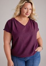 Plus Size Polka Dot Dolman Sleeve Blouse, C9028, small