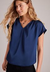 Satin Dolman Short Sleeve Blouse, C9679, small
