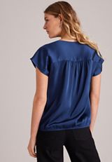 Satin Dolman Short Sleeve Blouse, C9679, small