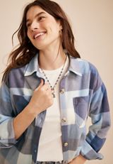 Wilder Plaid Fleece Shacket, C3450, small