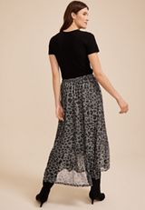 Printed High Rise Mesh Maxi Skirt, C1755, small