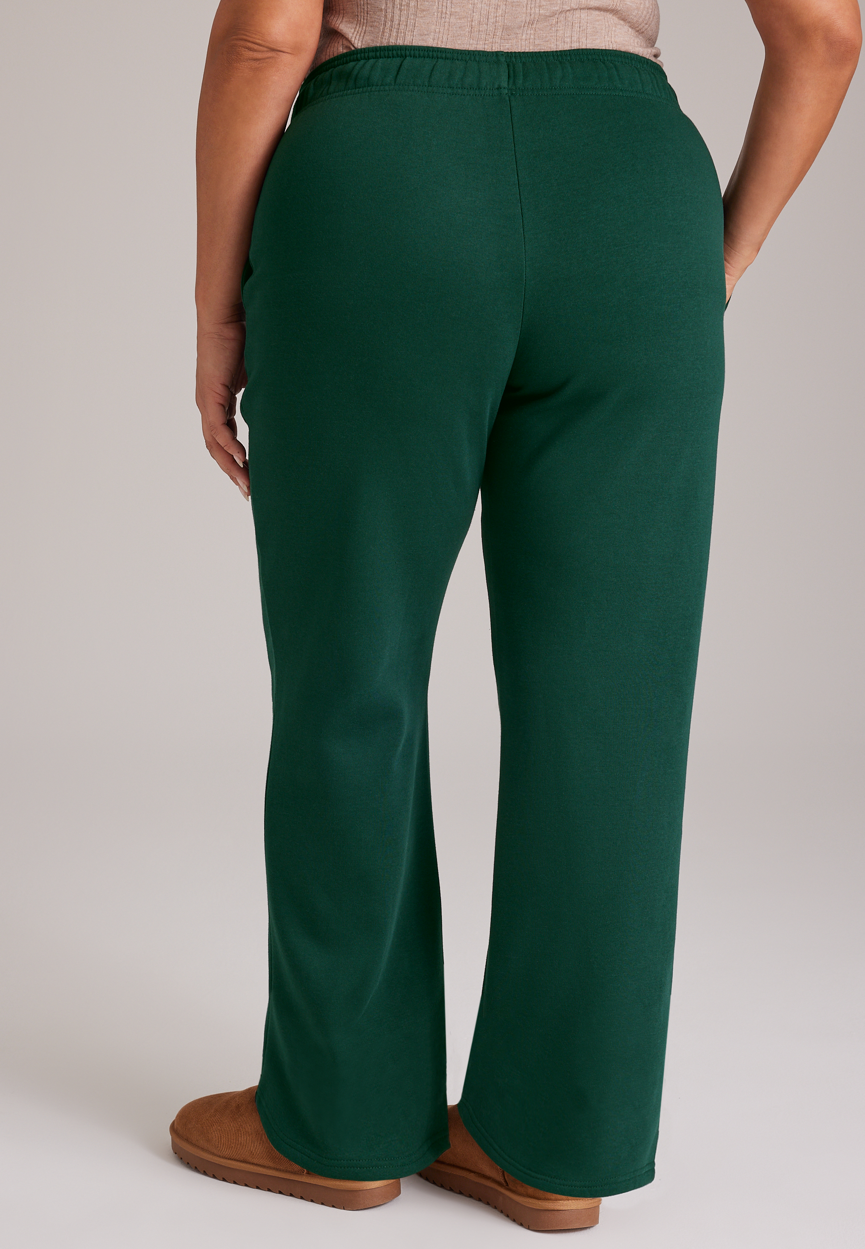 Plus Size High Rise Feelin' Grinchy Wide Leg Pants, C7147, large