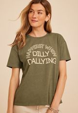 Happiest When Dilly Dallying Vintage Fit Graphic Tee, C4153, small