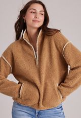 Whipstitch Sherpa Half Zip Pullover, AMPHORA, small