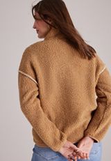 Whipstitch Sherpa Half Zip Pullover, AMPHORA, small
