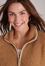 Whipstitch Sherpa Half Zip Pullover, AMPHORA, small