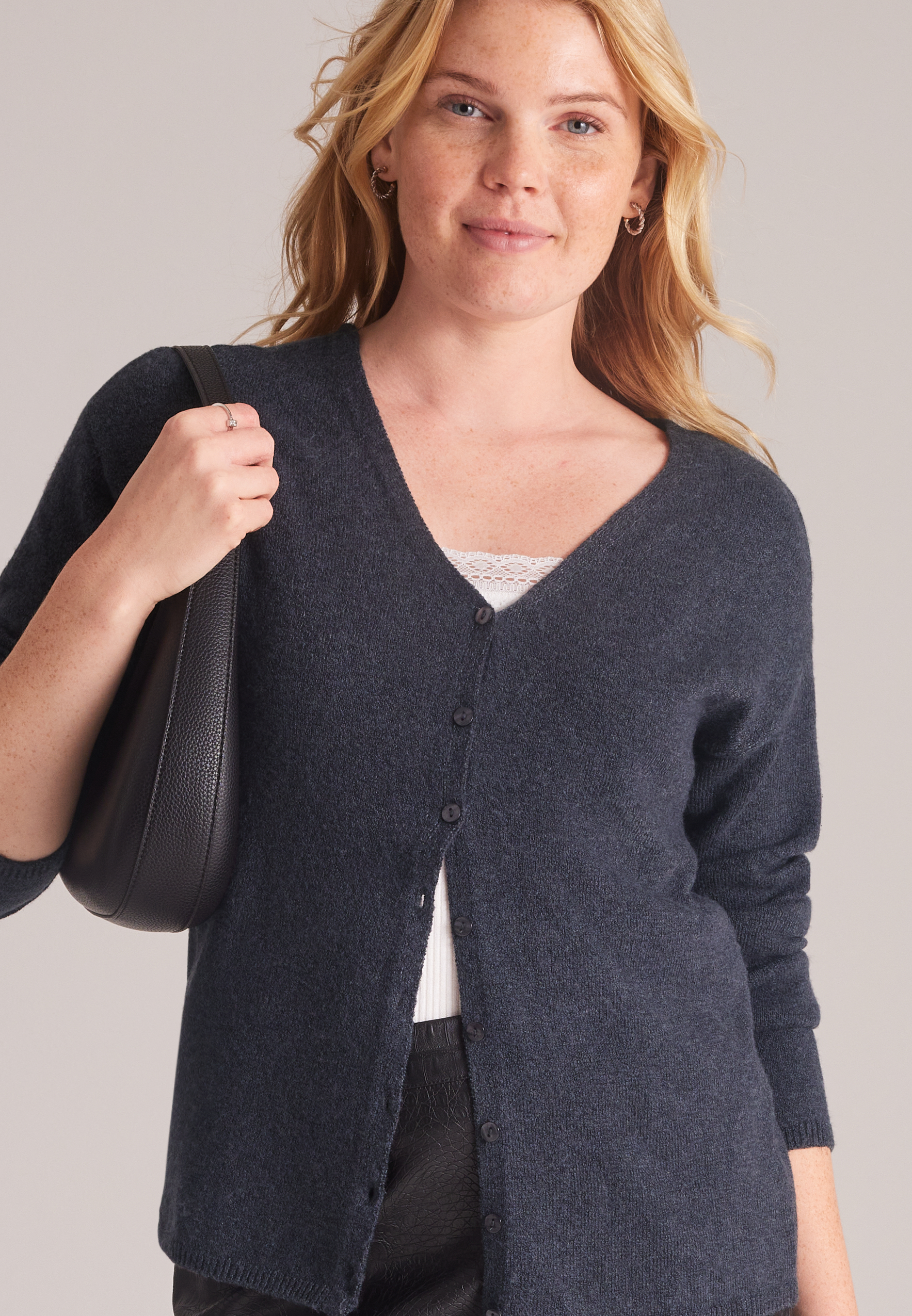 Delicate Textured V Neck Button Front Cardigan, C6125, large
