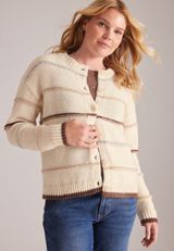 Raised Stitch Stripe Button Front Cardigan, C1246, small