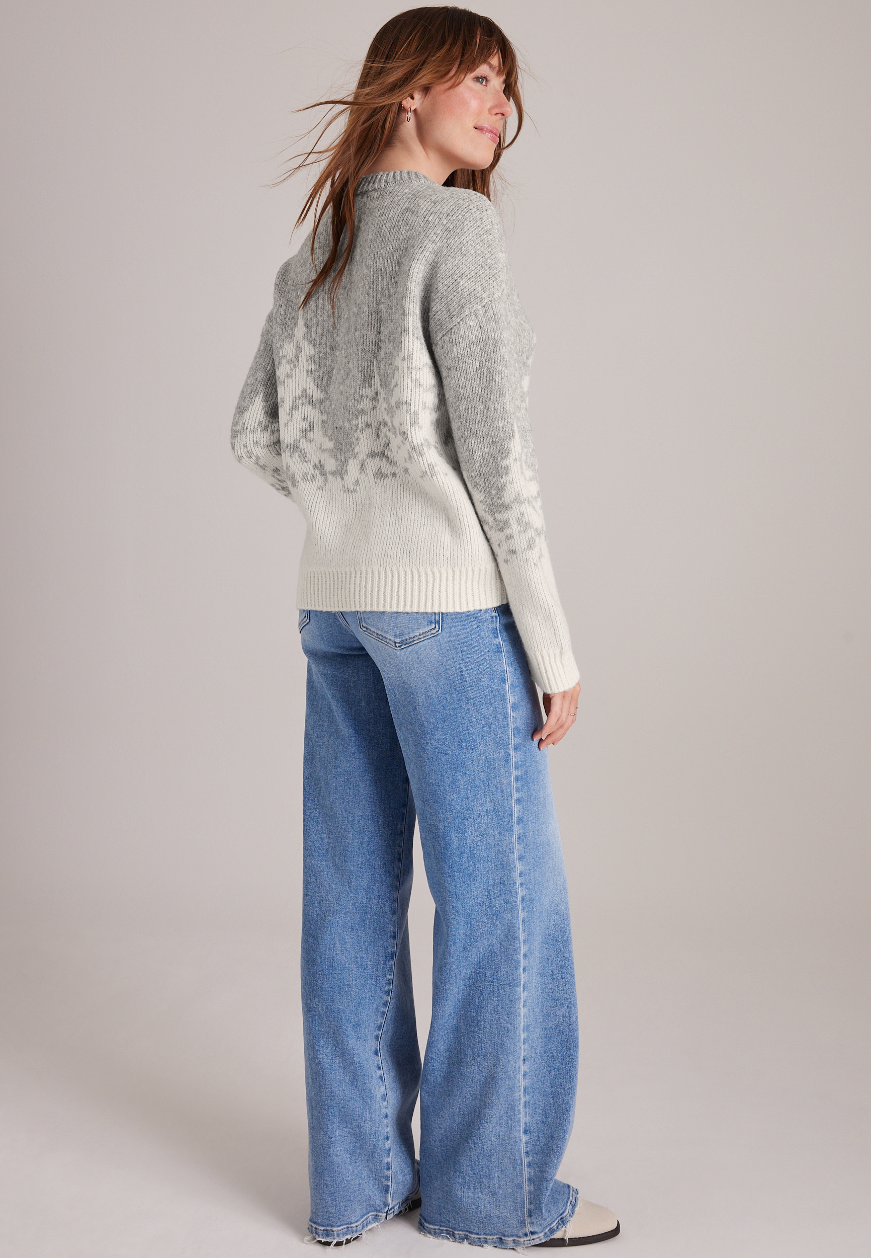 Landscape Tree Jacquard Pullover, C2823, large
