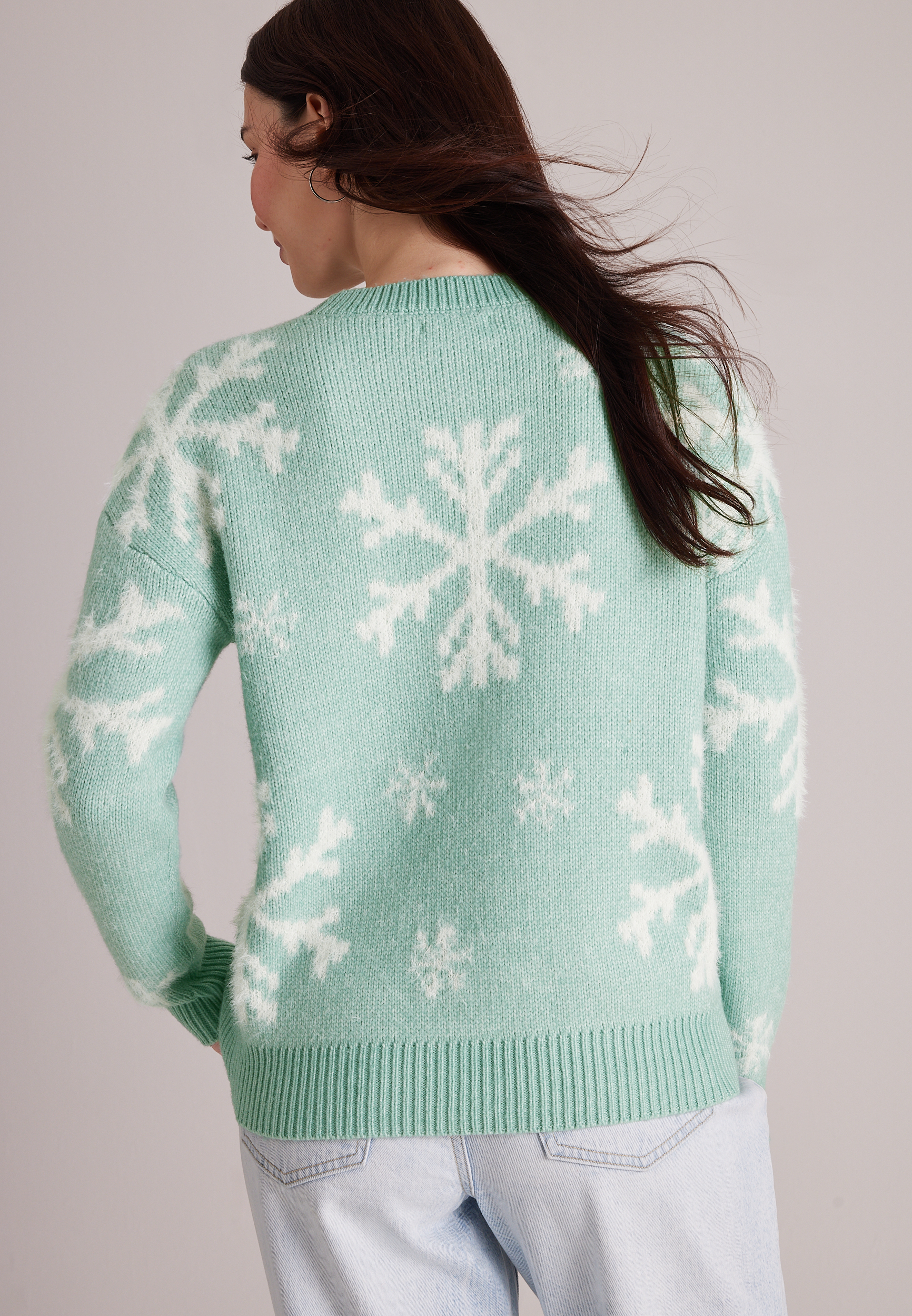 Teddy Snowflake Jacquard Sweater, C5375, large