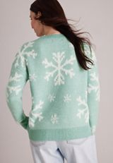 Teddy Snowflake Jacquard Sweater, C5375, small